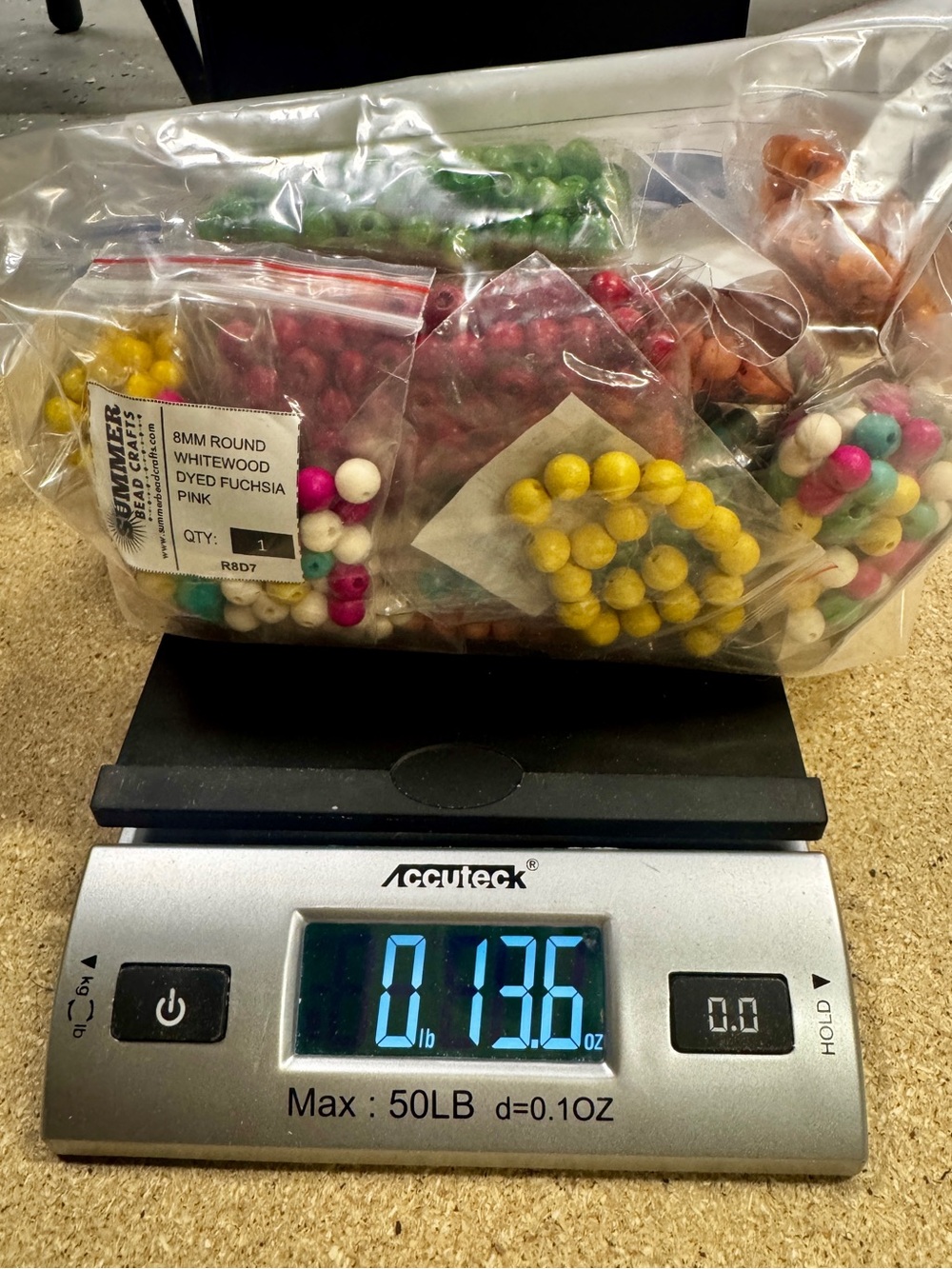 13.6 oz wood beads